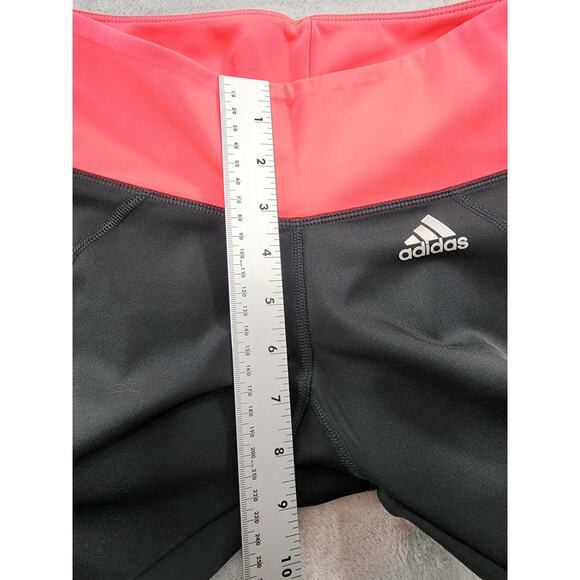 Adidas Leggings Womens S Black Coral Climalite 3 Stripe Active Capri Workout Gym - Picture 9 of 12